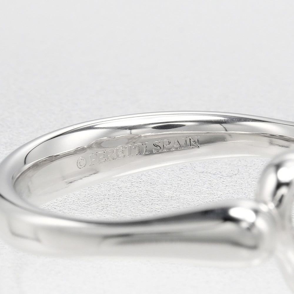 TIFFANY&Co. Ring Pt950Platinum, 6P Diamond Silver Open heart Women Used Authentic