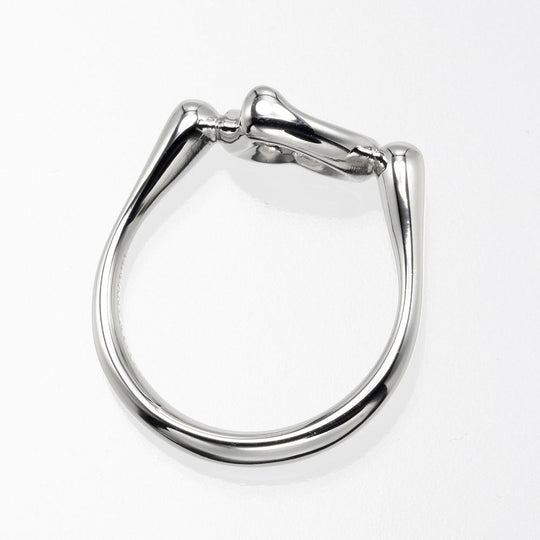 TIFFANY&Co. Ring Pt950Platinum, 6P Diamond Silver Open heart Women Used Authentic