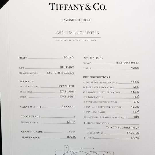 TIFFANY&Co. Ring Pt950Platinum, Diamond WG Fine jewelry 0.21ct VVS1/I/3EX harmony Women Used Authentic