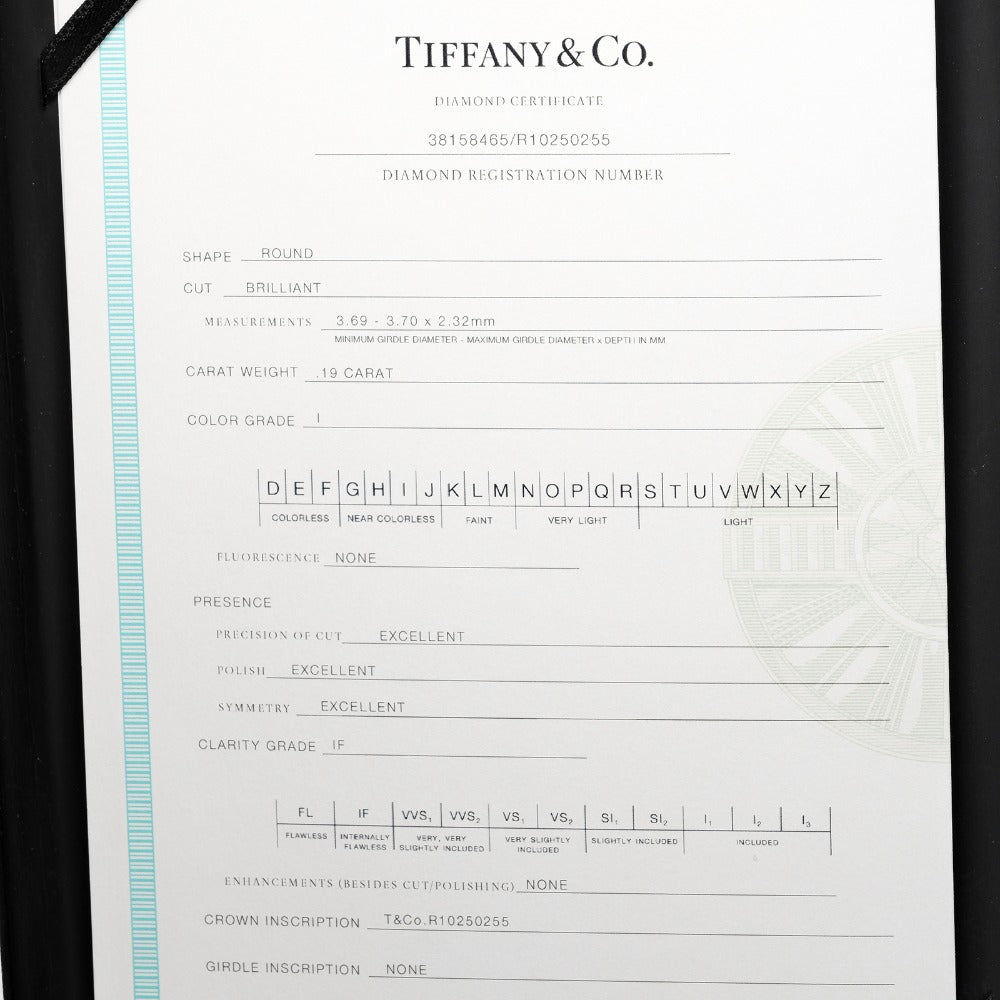 TIFFANY&Co. Ring Pt950Platinum, Diamond WG Fine jewelry 0.19ct IF/I/3EX harmony Women Used Authentic