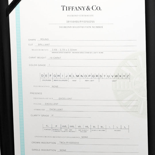 TIFFANY&Co. Ring Pt950Platinum, Diamond WG Fine jewelry 0.19ct IF/I/3EX harmony Women Used Authentic