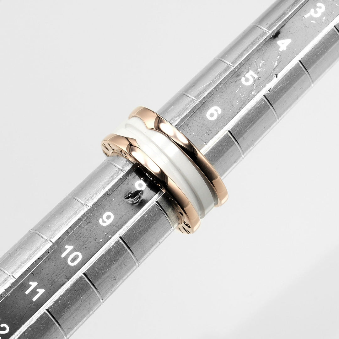 BVLGARI Ring K18 pink gold, ceramic gold Fine jewelry Be zero one Women Secondhand Authentic