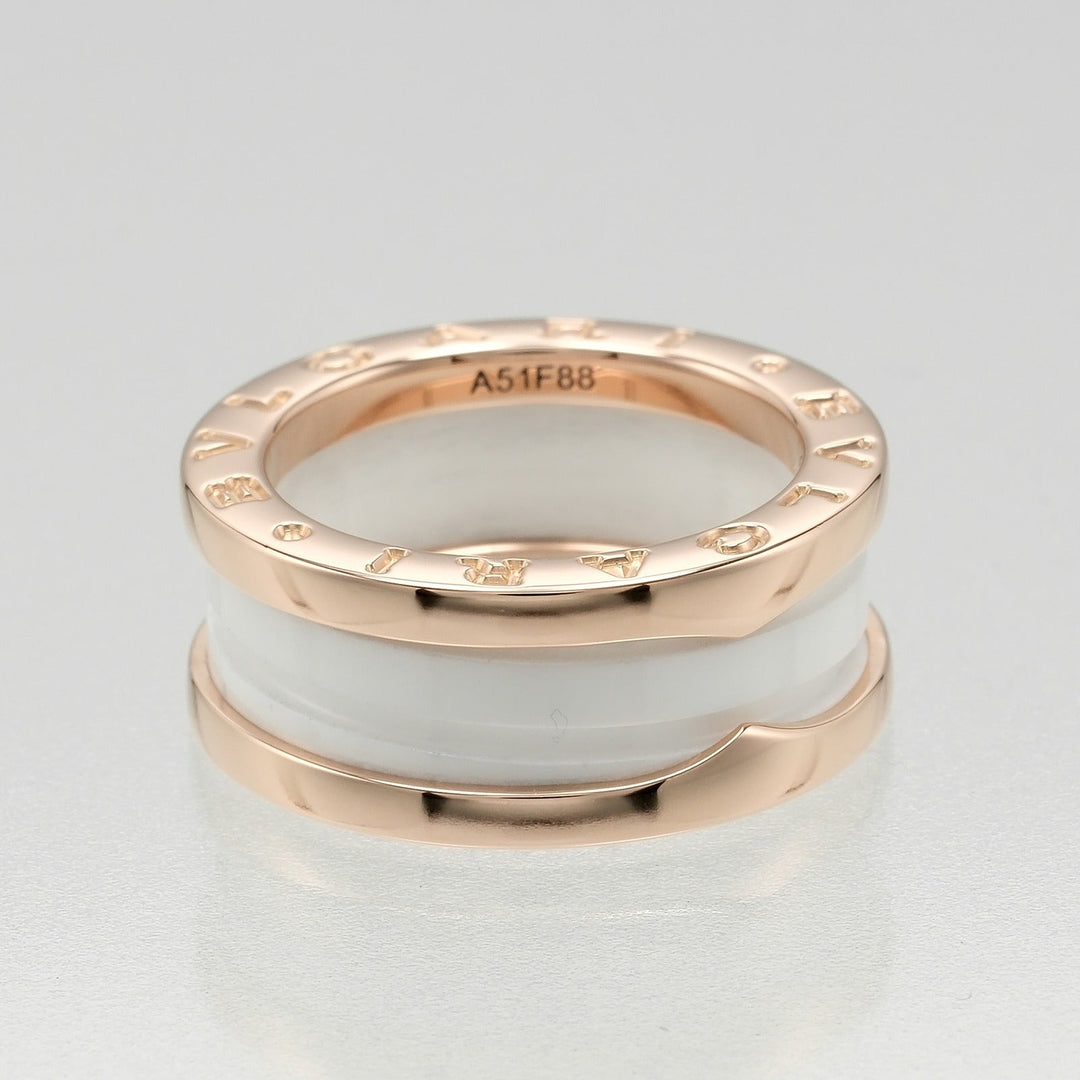 BVLGARI Ring K18 pink gold, ceramic gold Fine jewelry Be zero one Women Secondhand Authentic