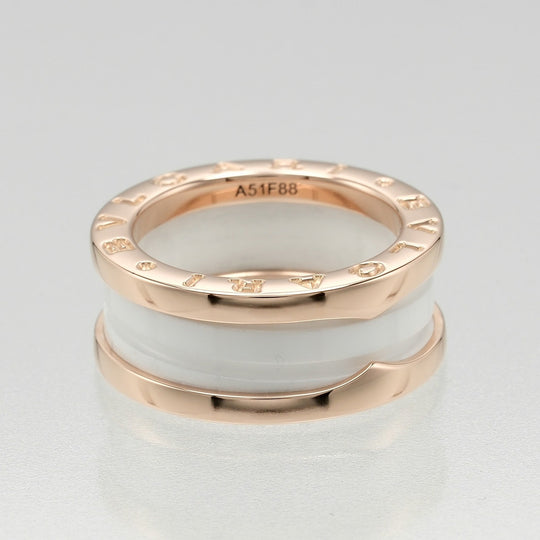 BVLGARI Ring K18 pink gold, ceramic gold Fine jewelry Be zero one Women Secondhand Authentic
