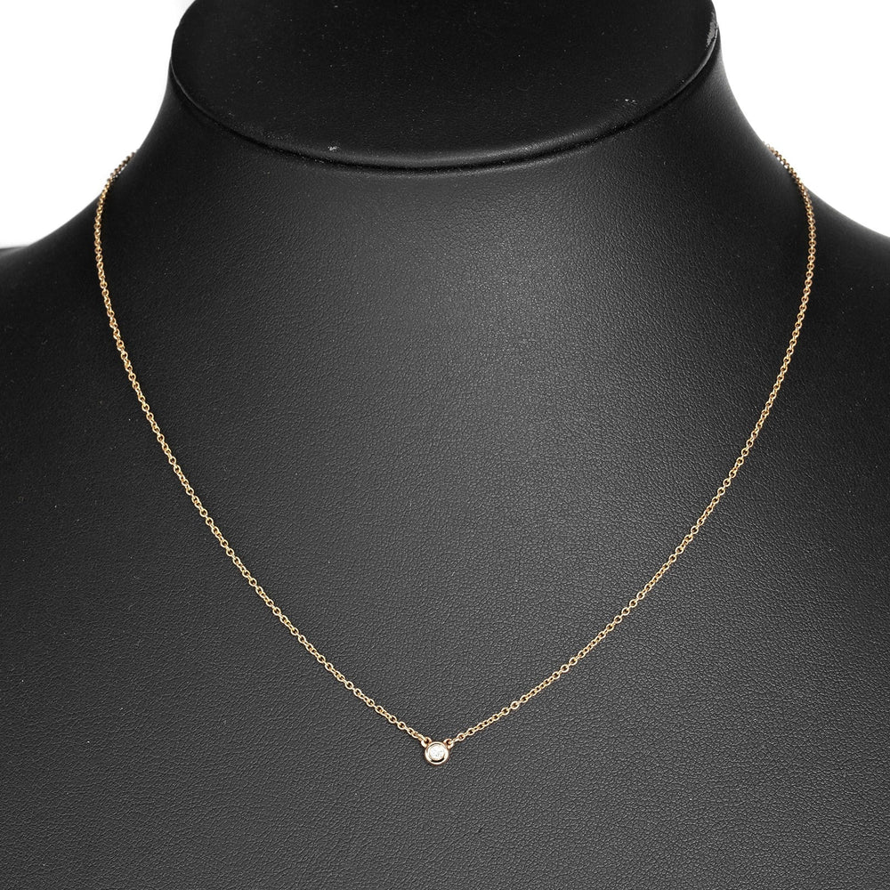 TIFFANY&Co. Necklace K18 pink gold, diamond gold Top width 0.2" By the yard Women Used Authentic