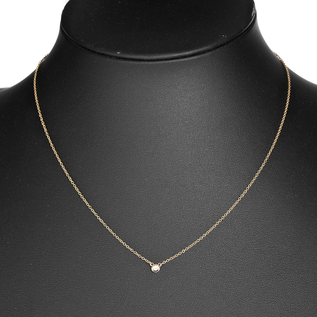 TIFFANY&Co. Necklace K18 pink gold, diamond gold Top width 0.2" By the yard Women Used Authentic
