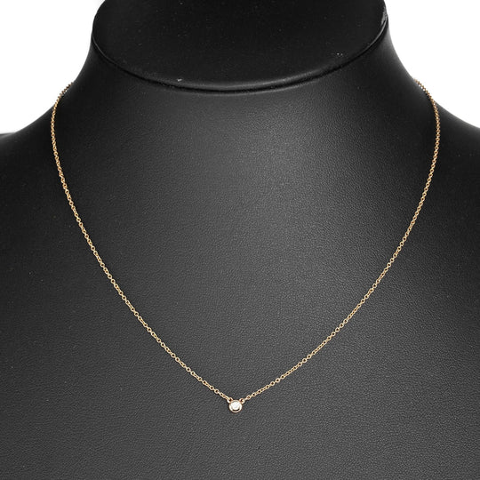 TIFFANY&Co. Necklace K18 pink gold, diamond gold Top width 0.2" By the yard Women Used Authentic