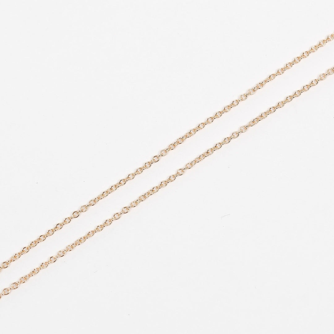 TIFFANY&Co. Necklace K18 pink gold, diamond gold Top width 0.2" By the yard Women Used Authentic