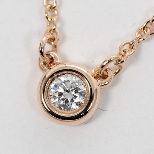 TIFFANY&Co. Necklace K18 pink gold, diamond gold Top width 0.2" By the yard Women Used Authentic