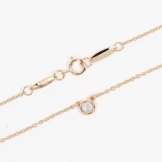 TIFFANY&Co. Necklace K18 pink gold, diamond gold Top width 0.2" By the yard Women Used Authentic
