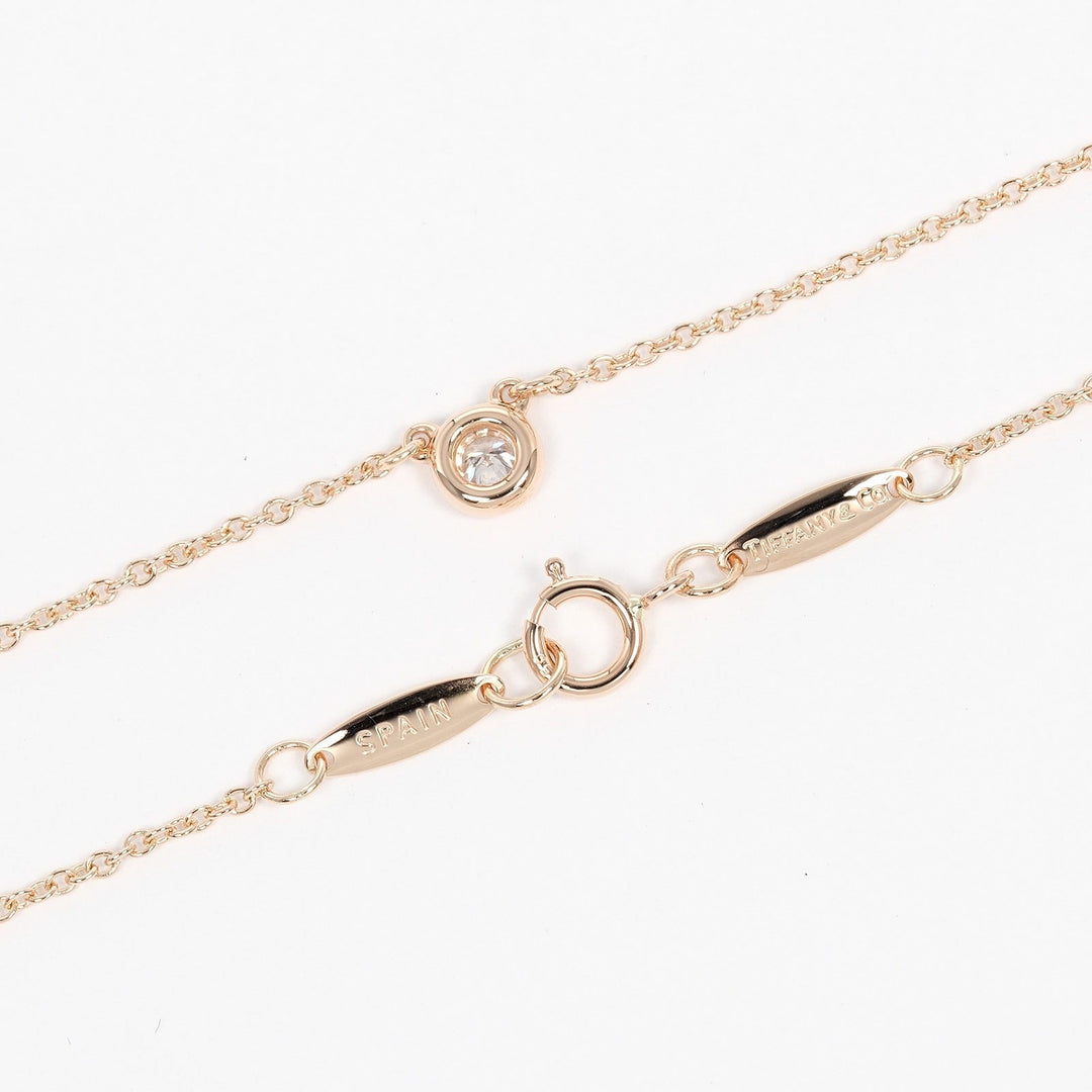 TIFFANY&Co. Necklace K18 pink gold, diamond gold Top width 0.2" By the yard Women Used Authentic