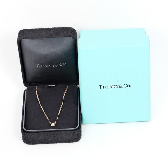 TIFFANY&Co. Necklace K18 pink gold, diamond gold Top width 0.2" By the yard Women Used Authentic