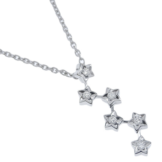 CHANEL Necklace K18 White Gold, Diamond Silver comet star Women Used Authentic