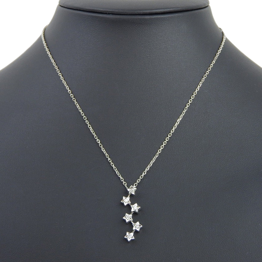 CHANEL Necklace K18 White Gold, Diamond Silver comet star Women Used Authentic