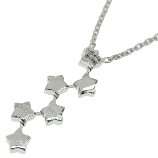 CHANEL Necklace K18 White Gold, Diamond Silver comet star Women Used Authentic