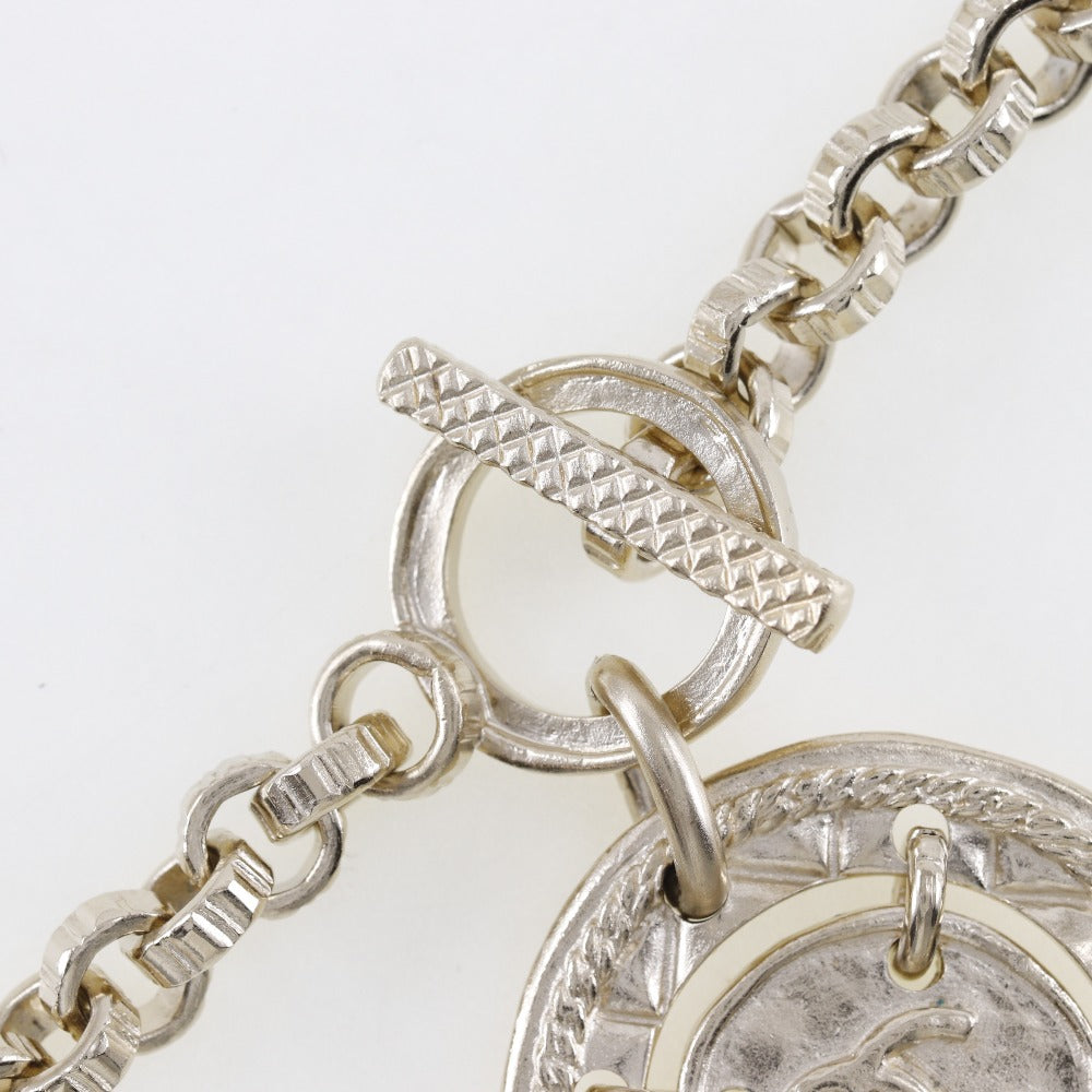 CHANEL Necklace Plated Gold Silver Earring 2-piece set Women Used Authentic