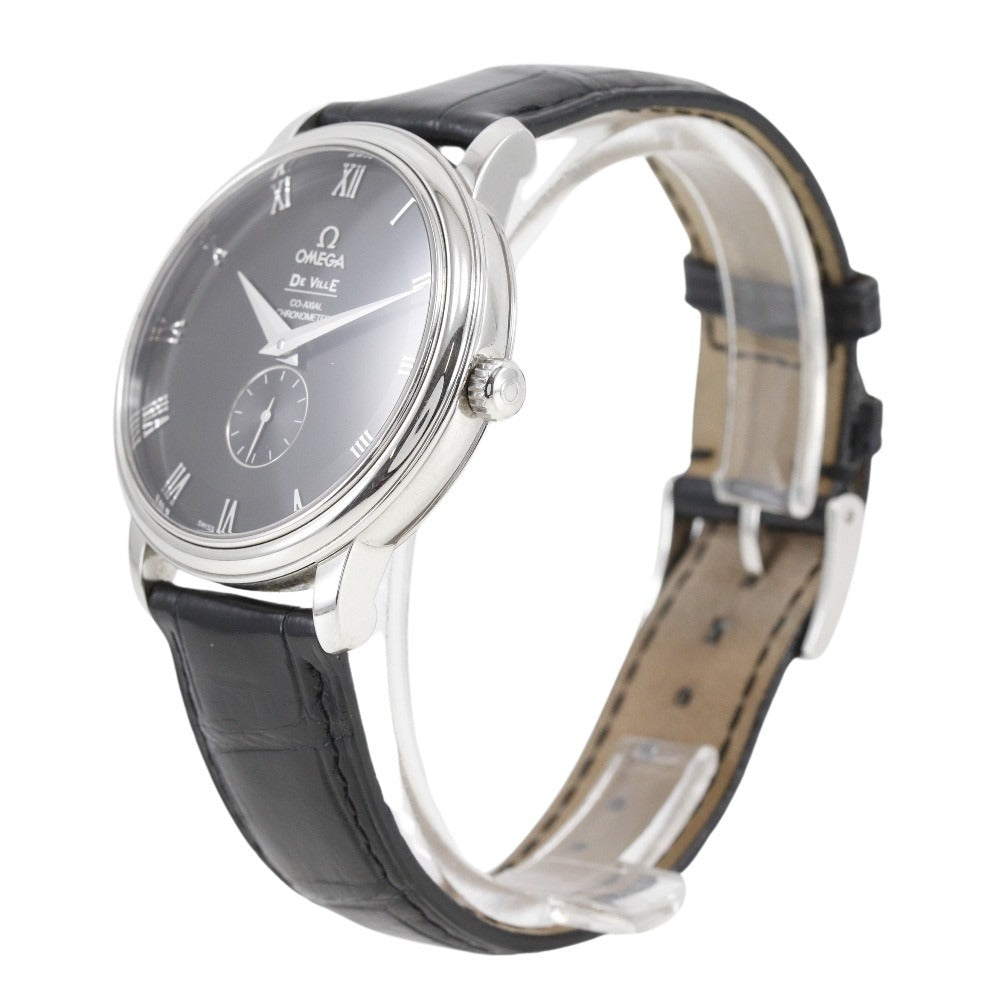OMEGA Watches Mechanical Automatic 4813.50 Stainless Steel , Leather black cal.2202 Prestige De Ville black dial Women Used Authentic
