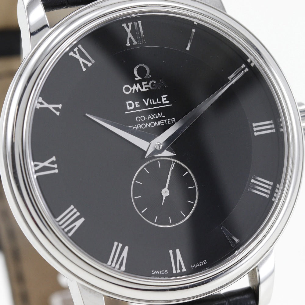 OMEGA Watches Mechanical Automatic 4813.50 Stainless Steel , Leather black cal.2202 Prestige De Ville black dial Women Used Authentic