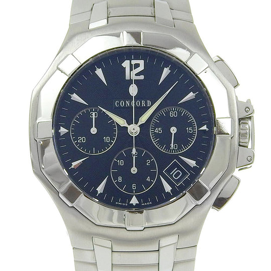 Concord Watches Mechanical Automatic 14.H7.1892 Stainless Steel black Saratoga black dial mens Used Authentic
