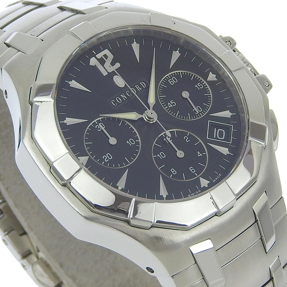 Concord Watches Mechanical Automatic 14.H7.1892 Stainless Steel black Saratoga black dial mens Used Authentic