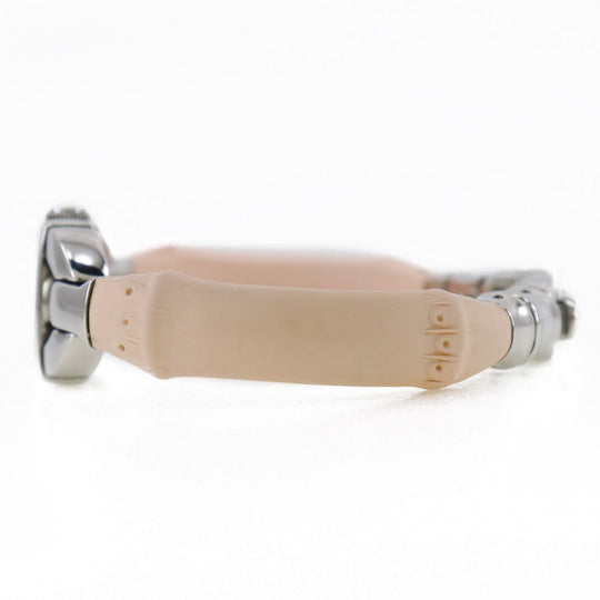 GUCCI Watches Quartz 6800L Stainless Steel, Rubber pink Bamboo White dial Women Used Authentic