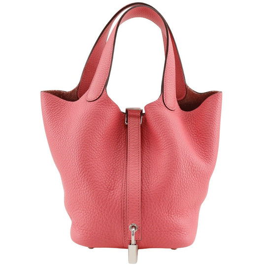 HERMES Handbag Taurillon Clemence pink Picotan Rock 18 PM Women Used Authentic