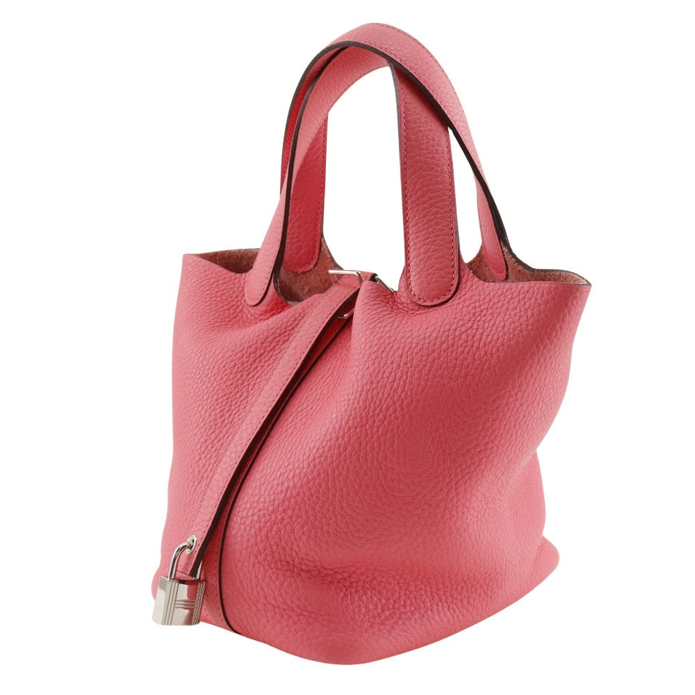 HERMES Handbag Taurillon Clemence pink Picotan Rock 18 PM Women Used Authentic