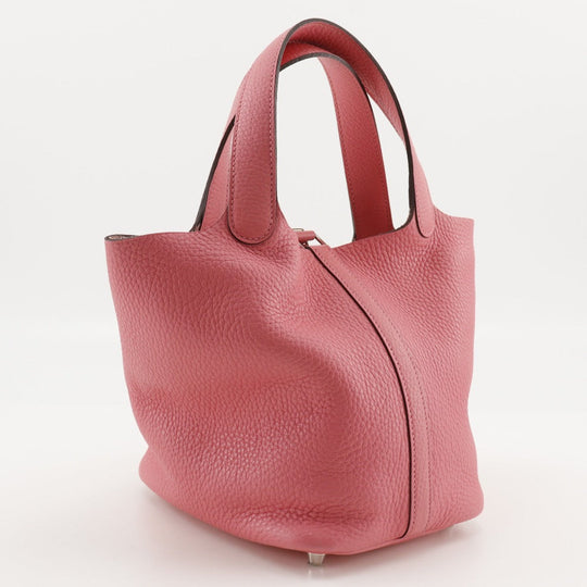 HERMES Handbag Taurillon Clemence pink Picotan Rock 18 PM Women Used Authentic