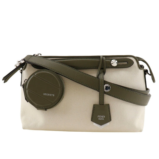 FENDI Shoulder Bag 8BL124 Canvas, Leather Beige / khaki 2WAY handbag By the way medium Women Used Authentic