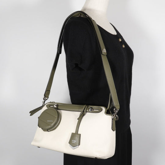 FENDI Shoulder Bag 8BL124 Canvas, Leather Beige / khaki 2WAY handbag By the way medium Women Used Authentic