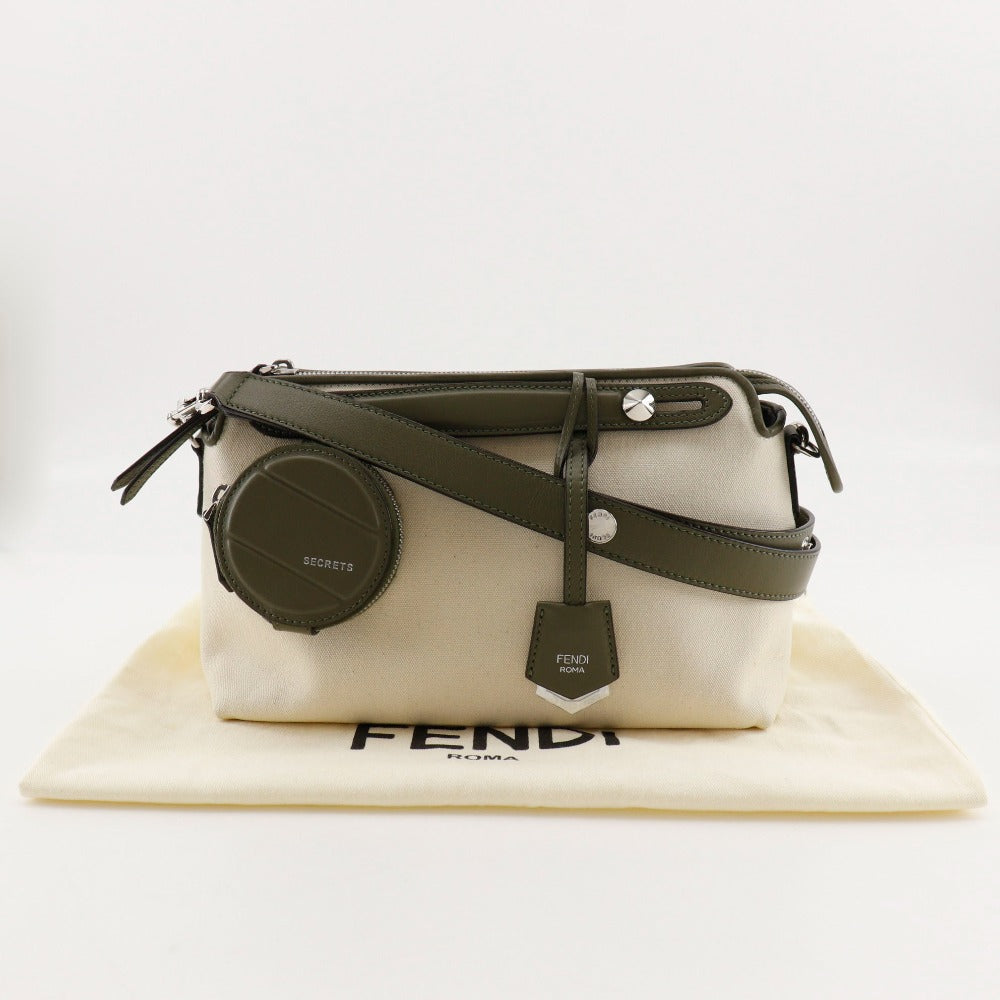 FENDI Shoulder Bag 8BL124 Canvas, Leather Beige / khaki 2WAY handbag By the way medium Women Used Authentic
