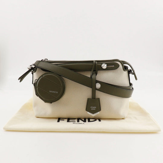 FENDI Shoulder Bag 8BL124 Canvas, Leather Beige / khaki 2WAY handbag By the way medium Women Used Authentic