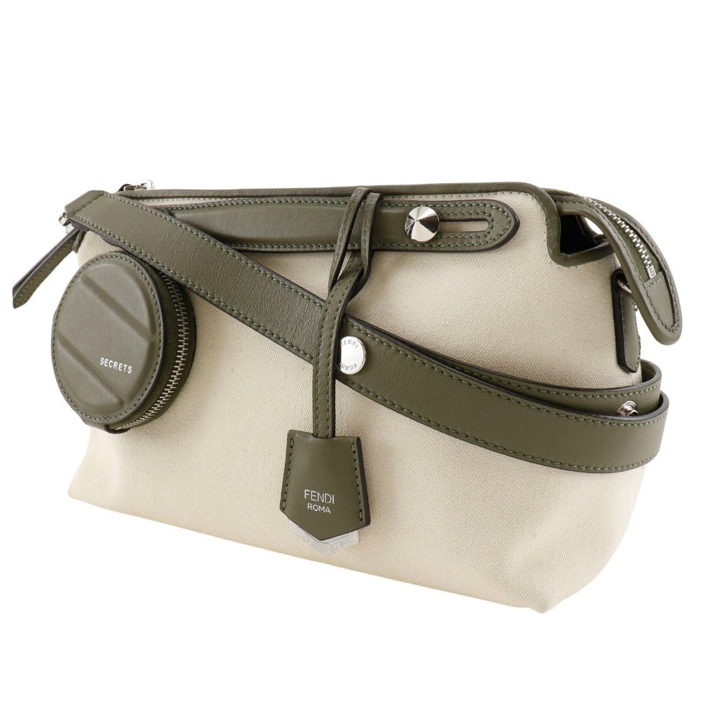 FENDI Shoulder Bag 8BL124 Canvas, Leather Beige / khaki 2WAY handbag By the way medium Women Used Authentic