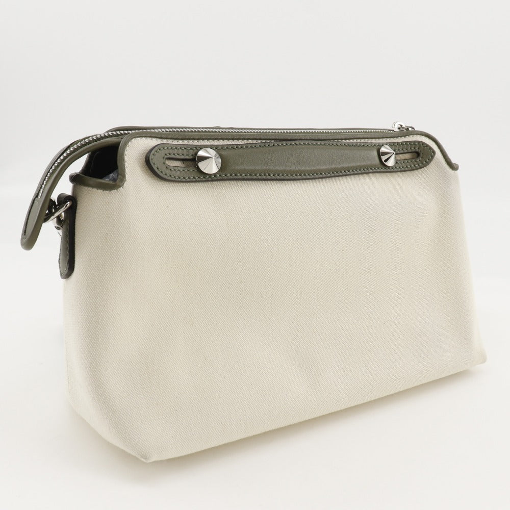 FENDI Shoulder Bag 8BL124 Canvas, Leather Beige / khaki 2WAY handbag By the way medium Women Used Authentic