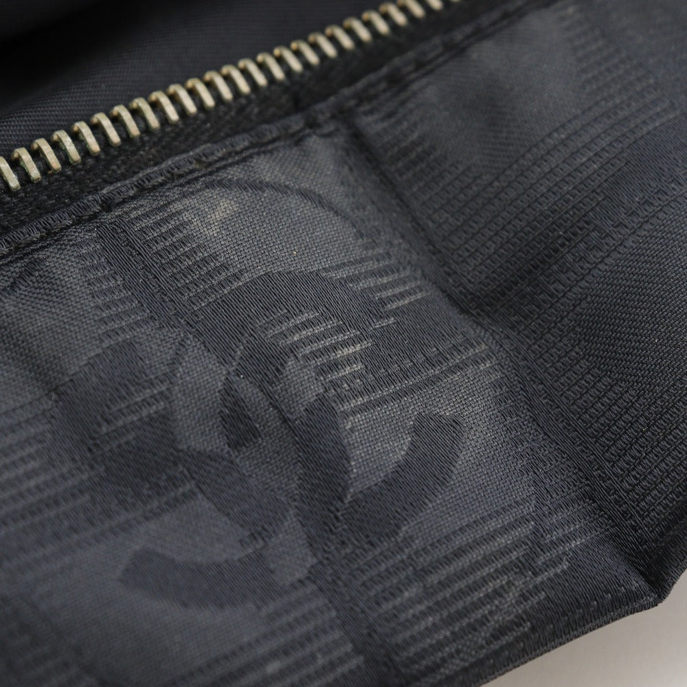 CHANEL Tote Bag Nylon canvas black Mini Boston New travel line Women Used Authentic