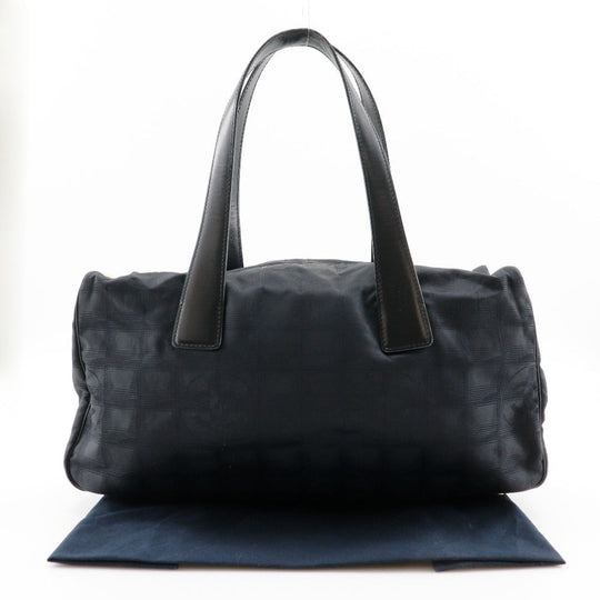 CHANEL Tote Bag Nylon canvas black Mini Boston New travel line Women Used Authentic