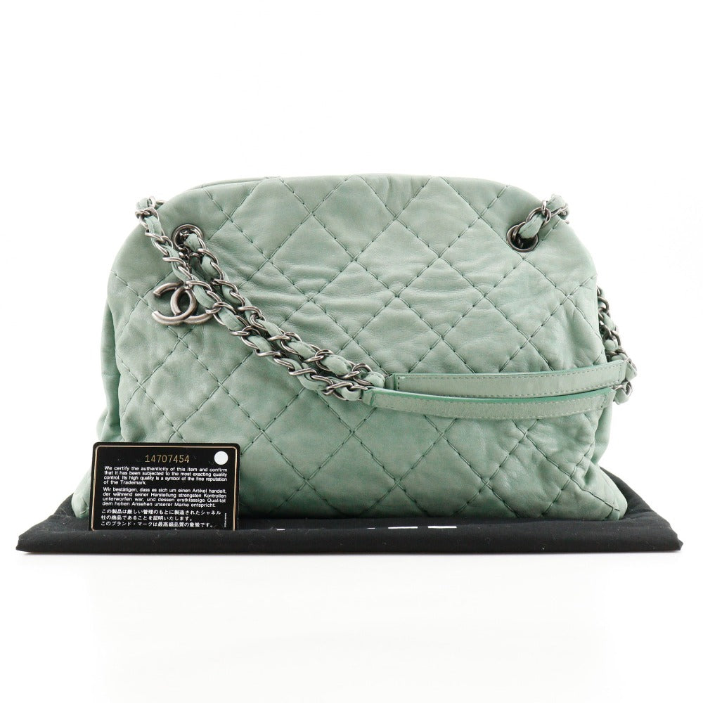CHANEL Shoulder Bag A50558 Calfskin Green Wild stitch Mademoiselle boring bag
