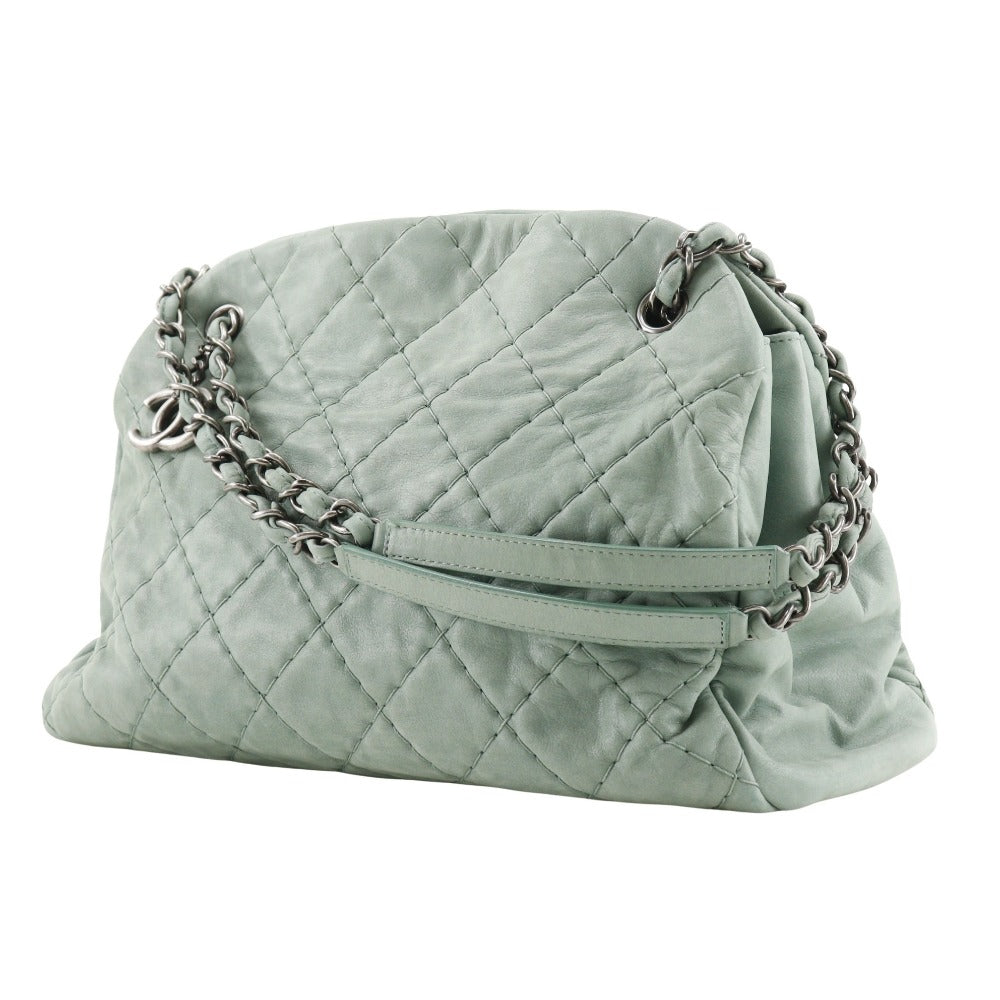 CHANEL Shoulder Bag A50558 Calfskin Green Wild stitch Mademoiselle boring bag