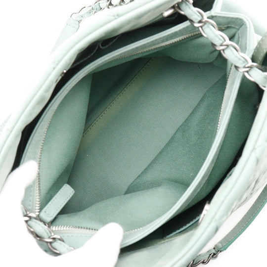 CHANEL Shoulder Bag A50558 Calfskin Green Wild stitch Mademoiselle boring bag