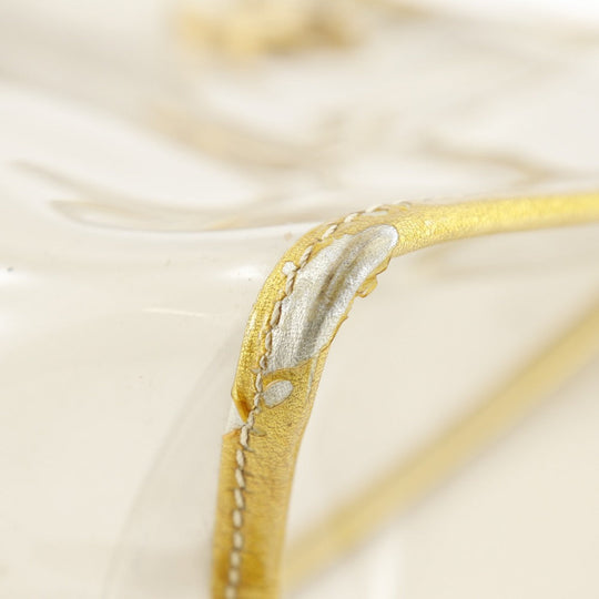 CHANEL Tote Bag Plastics Gold / clear Chain tote COCO Mark Women Used Authentic