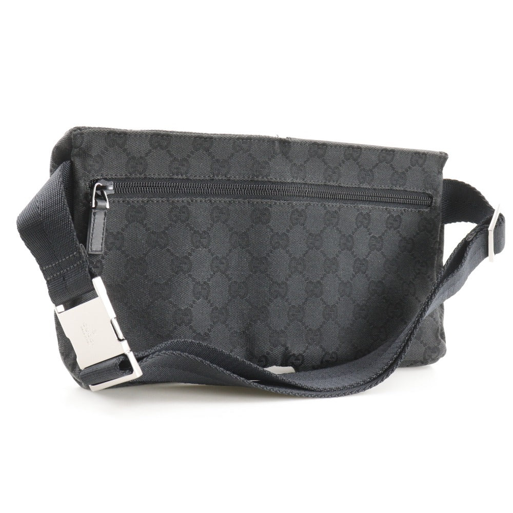 GUCCI Waist bag 28566 GG canvas, leather black Sling bag unisex(Unisex) Used Authentic