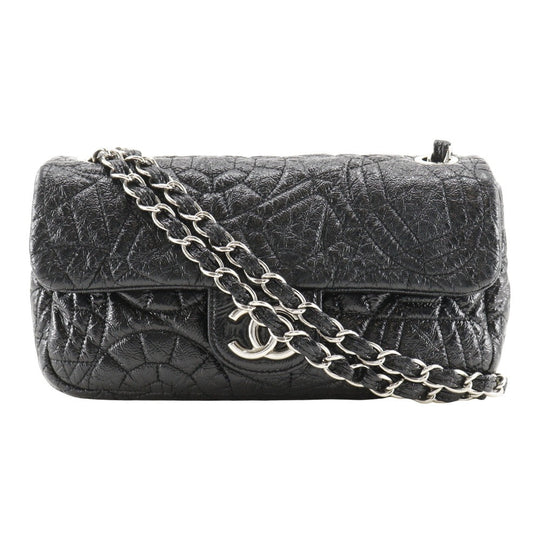 CHANEL Shoulder Bag Patent leather black Double chain ChainShoulder