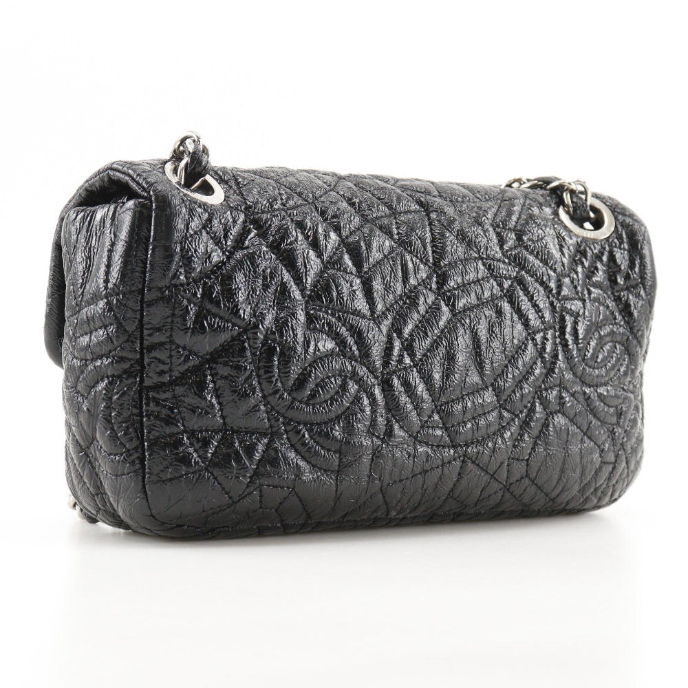 CHANEL Shoulder Bag Patent leather black Double chain ChainShoulder