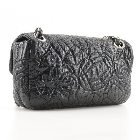 CHANEL Shoulder Bag Patent leather black Double chain ChainShoulder