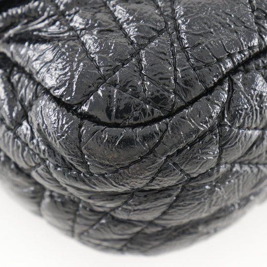 CHANEL Shoulder Bag Patent leather black Double chain ChainShoulder