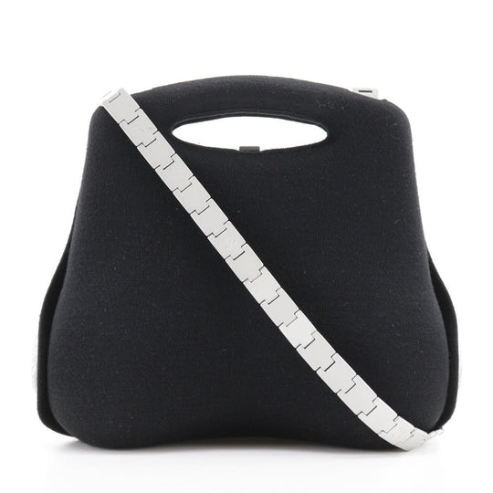 CHANEL Handbag cotton black 2WAYShoulder 2005 Premium Edition Hip bag Women Used Authentic
