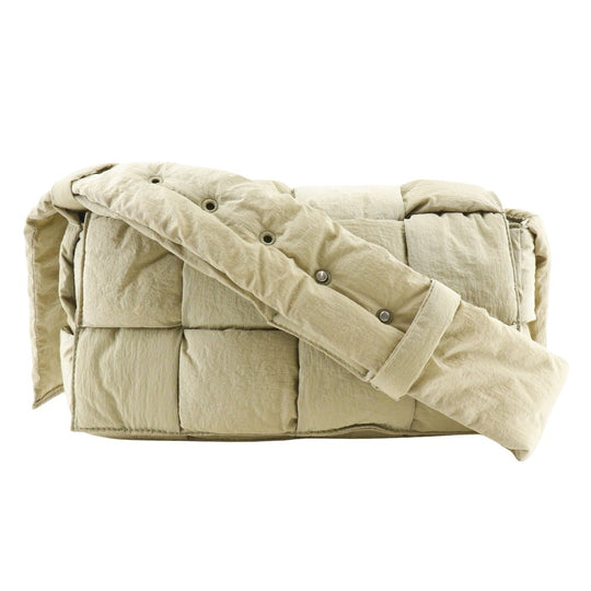 BOTTEGAVENETA Shoulder Bag Nylon khaki MAXI INTRECCIATO Padded Tech Cassette unisex(Unisex) Used Authentic