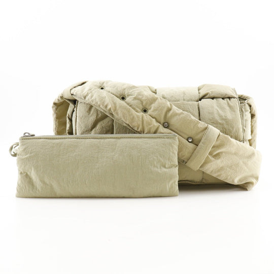 BOTTEGAVENETA Shoulder Bag Nylon khaki MAXI INTRECCIATO Padded Tech Cassette unisex(Unisex) Used Authentic
