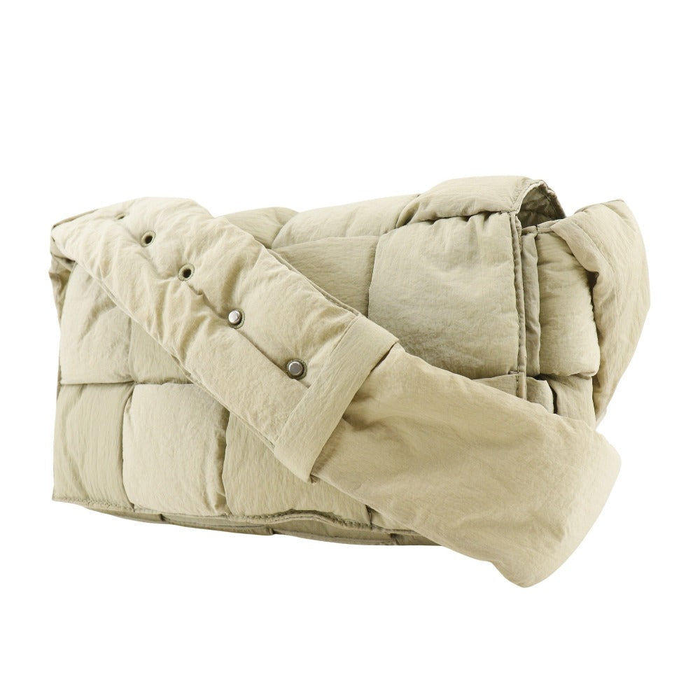 BOTTEGAVENETA Shoulder Bag Nylon khaki MAXI INTRECCIATO Padded Tech Cassette unisex(Unisex) Used Authentic