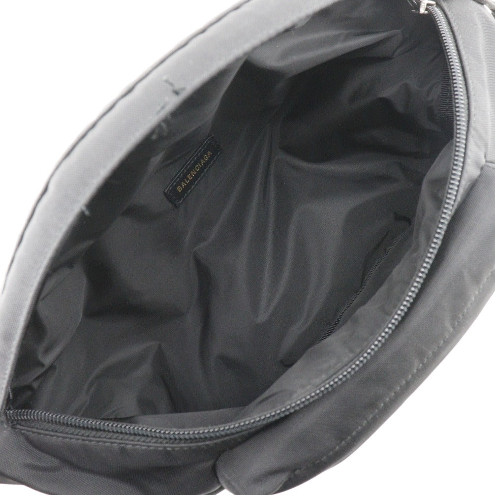 BALENCIAGA Sling bag 528862 Nylon canvas black logo Wheel Hip Bag mens(Unisex) Used Authentic